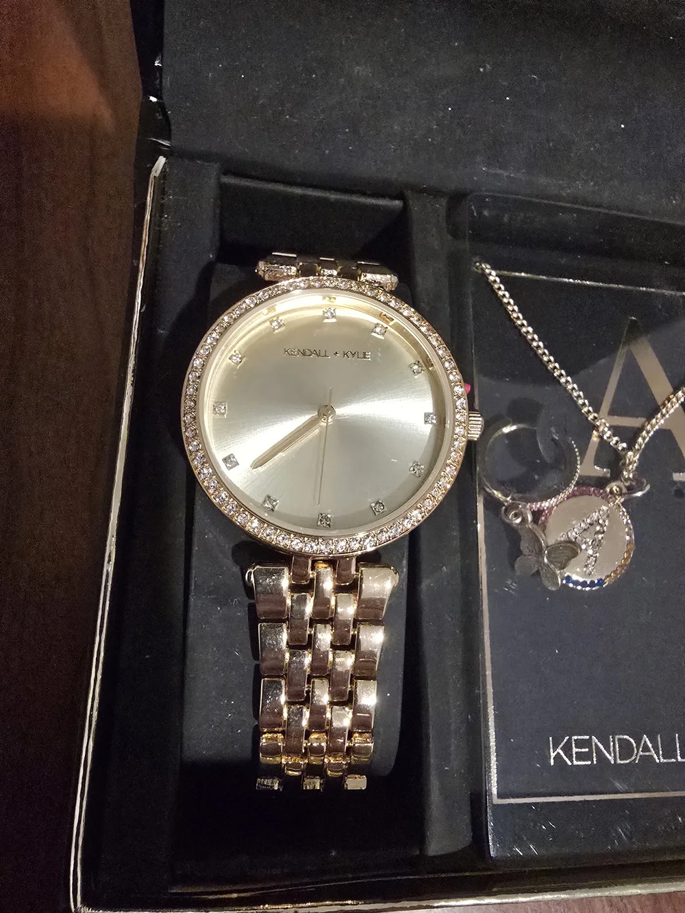 Kendall & Kylie Gold-Tone Watch and Jewelry Set - Letter A, New in Box